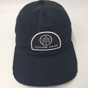 Flylow Gear Hat Strapback Black White Corduroy Patch Logo Ski Outdoors Snow Men